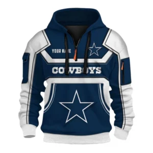 Dallas Cowboys Fans Gift Hoodie Half Zip 3D, All Over Print 3D Zip Hoodie For Sport Fan NFL164091125101 - Style 1