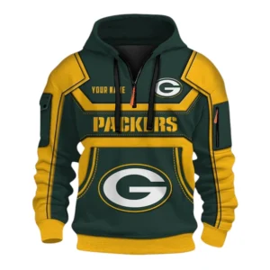 Green Bay Packers Fans Gift Hoodie Half Zip 3D, All Over Print 3D Zip Hoodie For Sport Fan NFL164091125105 - Style 1