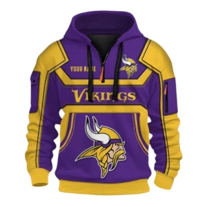 Minnesota Vikings Fans Gift Hoodie Half Zip 3D, All Over Print 3D Zip Hoodie For Sport Fan NFL164091125106 - Style 1