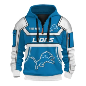 Detroit Lions Fans Gift Hoodie Half Zip 3D, All Over Print 3D Zip Hoodie For Sport Fan NFL164091125108 - Style 1
