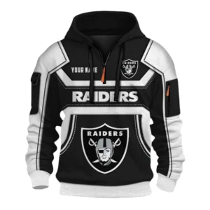Las Vegas Raiders Fans Gift Hoodie Half Zip 3D, All Over Print 3D Zip Hoodie For Sport Fan NFL164091125124 - Style 2