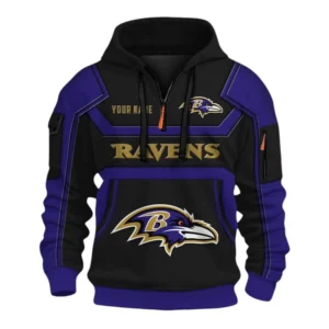 Baltimore Ravens Fans Gift Hoodie Half Zip 3D, All Over Print 3D Zip Hoodie For Sport Fan NFL164091125126 - Style 2