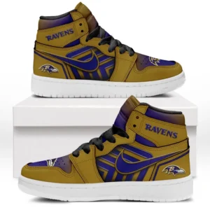 Baltimore Ravens Fans Gift Air Jordan 1 High, Exclusive Logo AJ1 High For Sport Lovers NFL165091125103 - Black