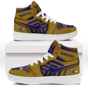 Baltimore Ravens Fans Gift Air Jordan 1 High, Exclusive Logo AJ1 High For Sport Lovers NFL165091125103 - White