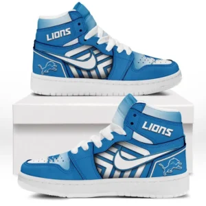 Detroit Lions Fans Gift Air Jordan 1 High, Exclusive Logo AJ1 High For Sport Lovers NFL165091125111 - White