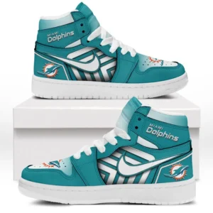 Miami Dolphins Fans Gift Air Jordan 1 High, Exclusive Logo AJ1 High For Sport Lovers NFL165091125120 - White