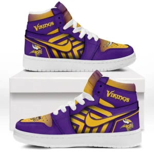 Minnesota Vikings Fans Gift Air Jordan 1 High, Exclusive Logo AJ1 High For Sport Lovers NFL165091125121 - White