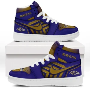 Baltimore Ravens Fans Gift Air Jordan 1 High, Exclusive Logo AJ1 High For Sport Lovers NFL997091125103 - White