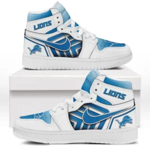 Detroit Lions Fans Gift Air Jordan 1 High, Exclusive Logo AJ1 High For Sport Lovers NFL997091125111 - White