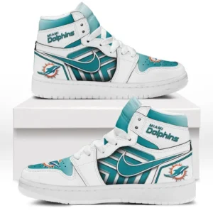 Miami Dolphins Fans Gift Air Jordan 1 High, Exclusive Logo AJ1 High For Sport Lovers NFL997091125120 - White